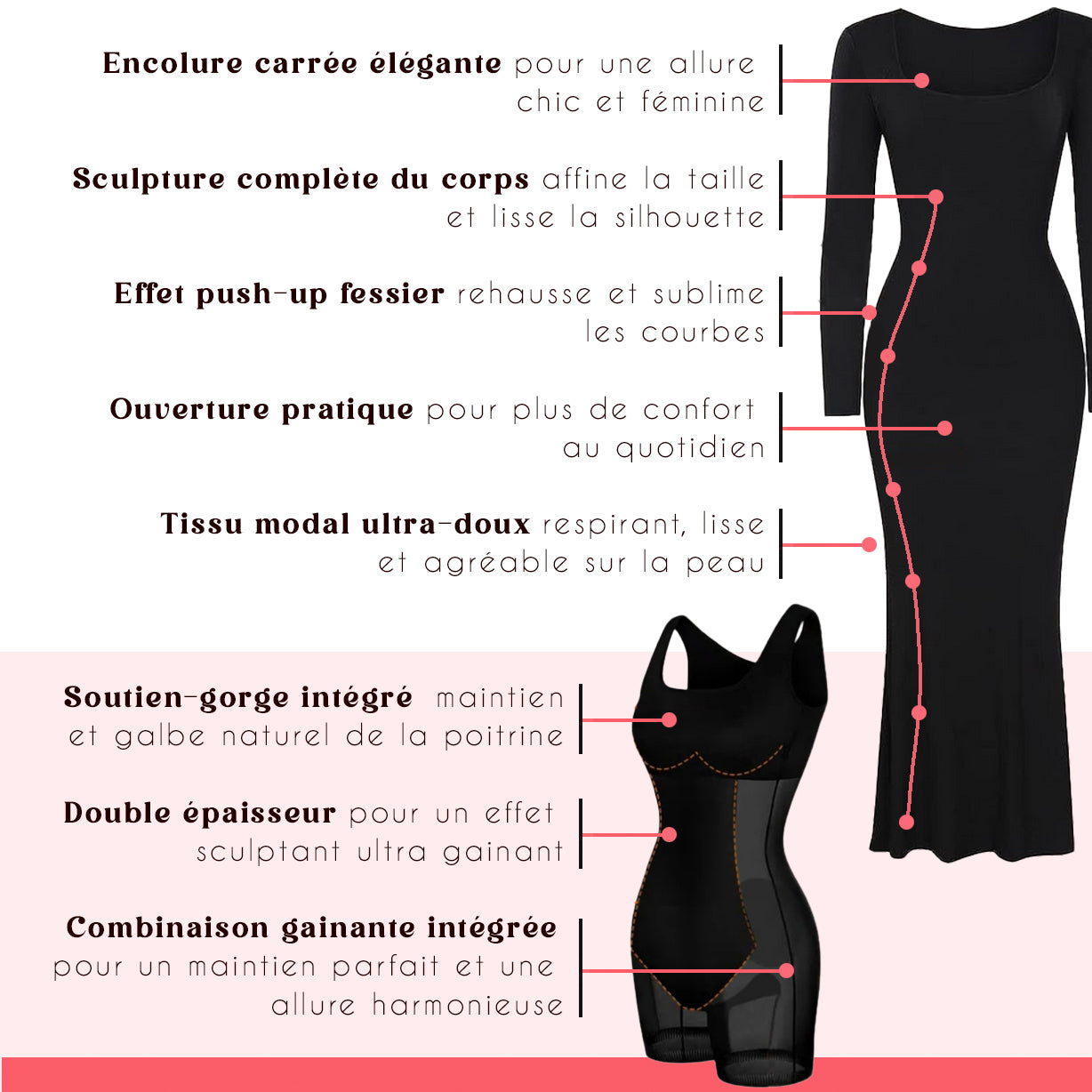 Élégance Sculptante – Robe Gainante 8 en 1