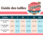 Guide des tailles du maillot de bain gainant Aeri du XS au XXL