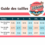 Guide des tailles du maillot de bain gainant Oria du S au 3XL