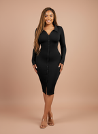 Elégance structurée -  Robe chemise gainante