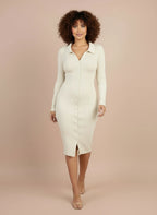 Elégance structurée -  Robe chemise gainante