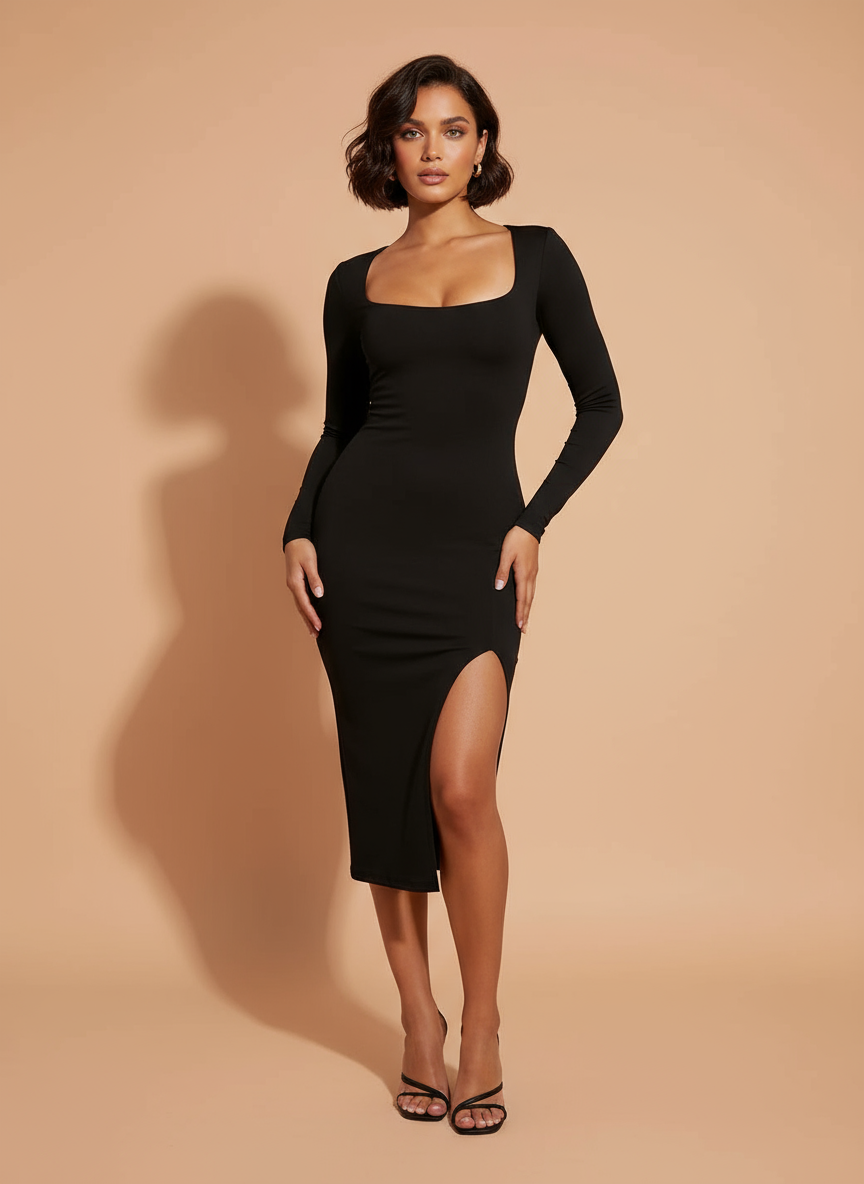 Élégance Affinée – Robe Gainante Sculptante Sans Couture